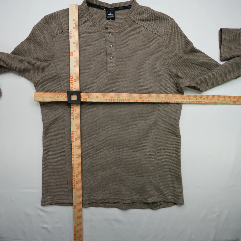 Рубашка KUHL Konflikt Henley однотонная тепловая вафельная вязаная с длинным рукавом мужская L зеленая - Изображение 2 из 4