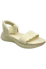 Skechers Slip Ins Ultra-Flex Knit Sandals Feelin' Pretty White
