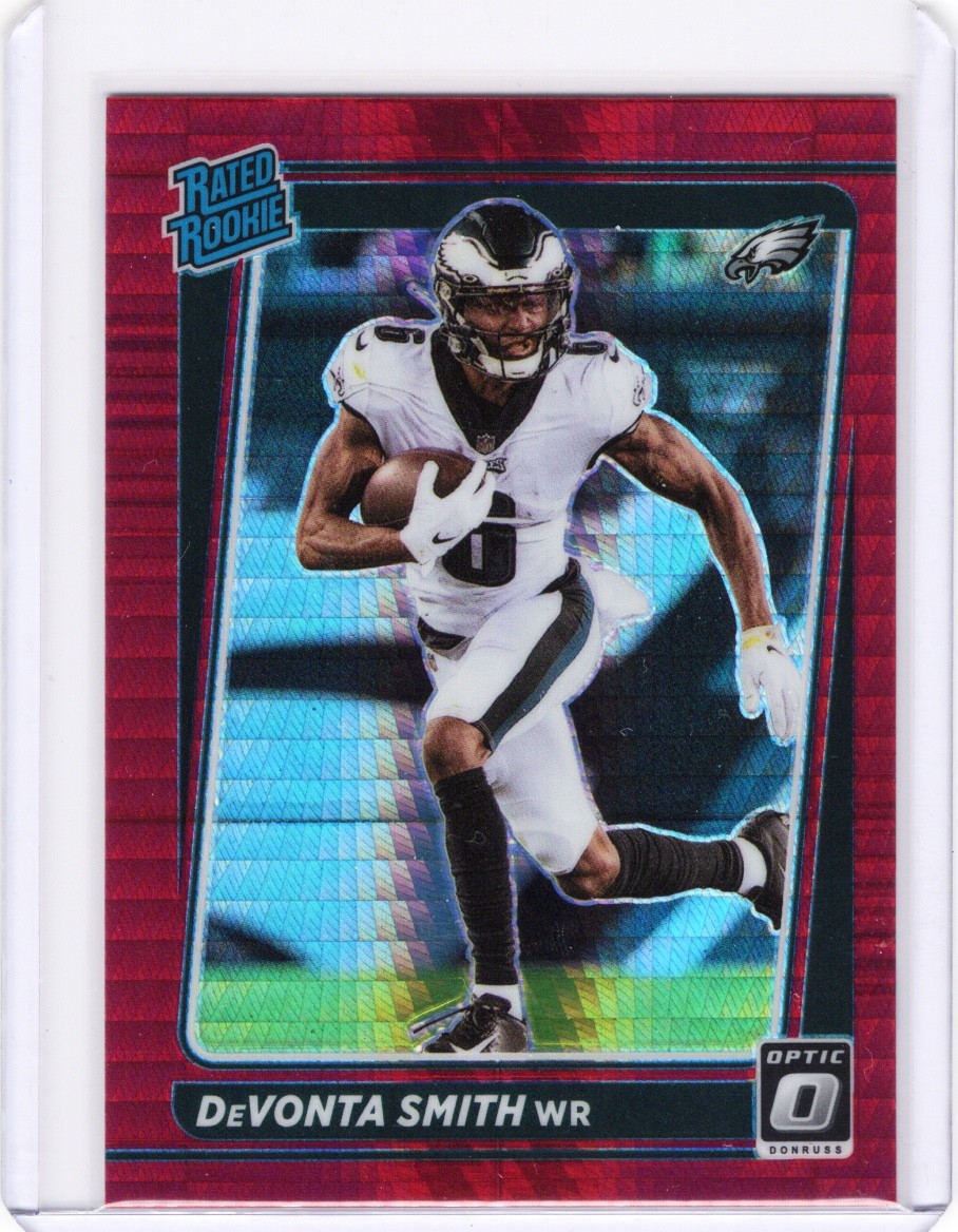 Devonta Smith 2021 Panini Donruss Optic Red Hyper Prizm Rated Rookie #205 Eagles