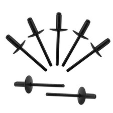 ALLCLEAN 110pcs All Black Large Flange Rivets,3/16 * 1/2" 3/16"*1/2" ALL Black