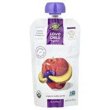 Nature's Path, Organic Baby Puree, 6 Months+, Apples, Bananas, Blueberries, 4 oz