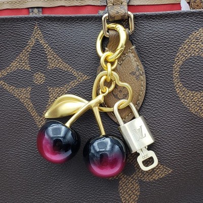 Authentic Louis Vuitton Lock & Key with Unbranded Apple Charm, Keychain