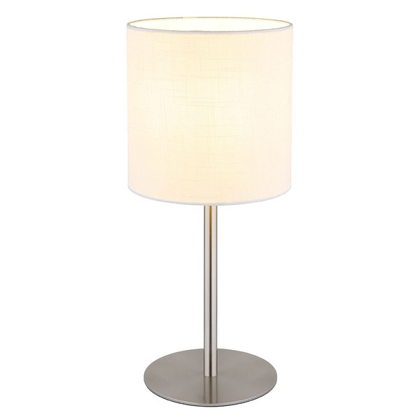 Tischleuchte Tischlampe Wohnzimmerleuchte Nachttischlampe Silber Textil H 40 Cm-image