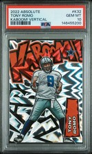 2022 Panini Absolute Kaboom! Vertical #K32 Tony Romo Case Hit PSA 10 Gem Mint
