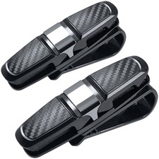 Brillenhalter Auto 2er Set Kartenclip schwarz für Sonnenbrillen und Lesebrillen