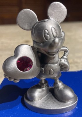 Disney Hudson Fine Pewter Birthstone July Ruby Mickey Mouse 2.75  NEW #6001-07