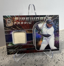 Panini 2021 Spectra Fireworks Fabric Miguel Cabrera Hyper Prizm /75 Tigers FF-MC