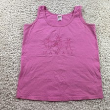 Vintage Anvil Made In USA Tank Top Womens Size Medium Boxy Hawaii Pink