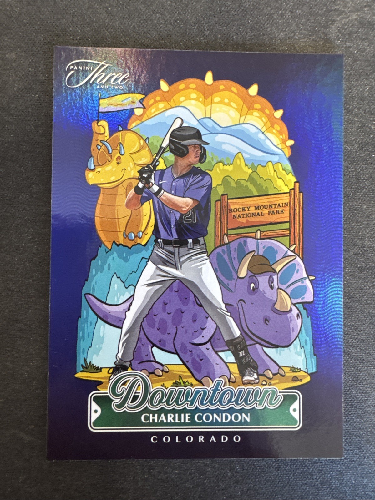 2025 Panini Three and Two Charlie Condon Downtown Insert #7 Colorado Rockies
