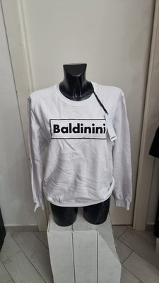 Baldinini Frauen Sweatshirt Weiß Rundhals-Ausschnitt mit Logo Größe L BD14