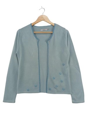 ATTITUDE Cardigan Damen Jacke Gr. DE 40 blau-silberfarben Casual-Look