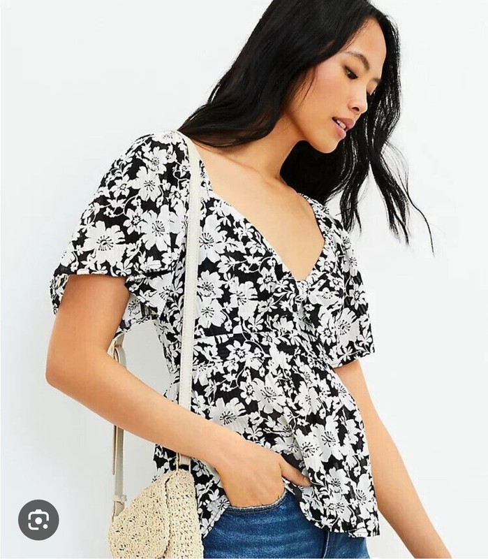 Loft Black And White Blouse NWT!! Size XS