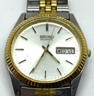Vintage Seiko Day Date President 7N43-8111 Gold Tone Quartz Watch Running
