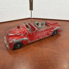 Vintage 1950s Hubley Kiddie Toy Fire Truck 468 Die Cast Made USA Missing Ladder