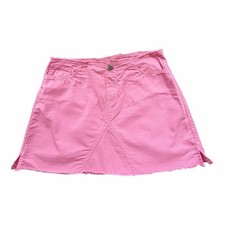 Vintage Women's United Colors of Benetton Pink Denim Mini Skirt Size M