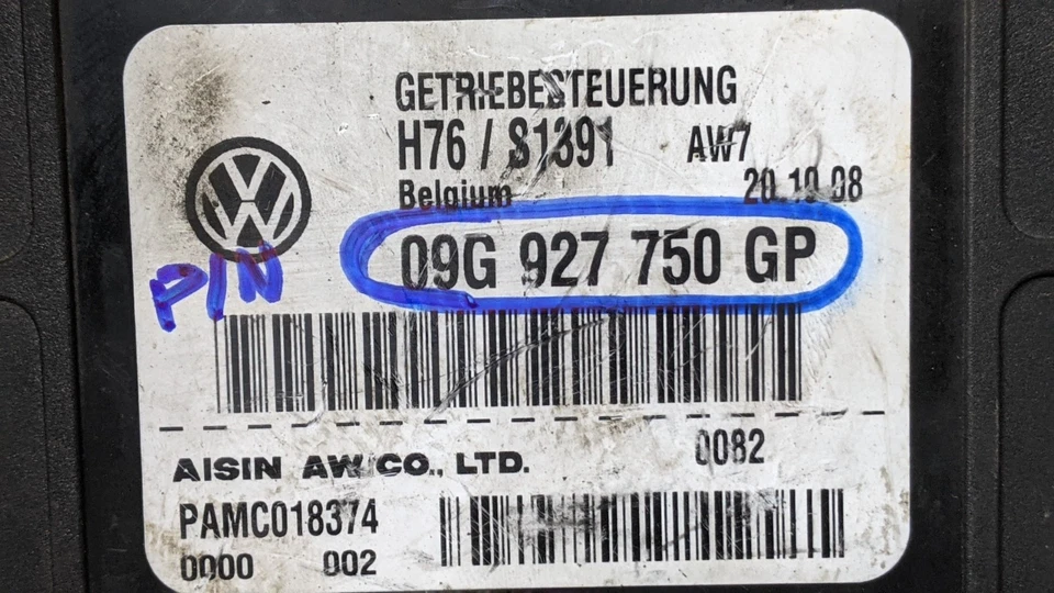 VOLKSWAGEN VW PASSAT CC 2009 2010 2,0 L MÓDULO DE CONTROL DE TRANSMISIÓN COMPUTADORA TCM Foto 2 de 2