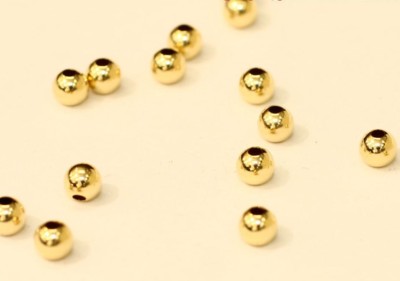 18k solid gold 2mm 3mm 4mm  round polish beads / loose  price for 10 pieces 