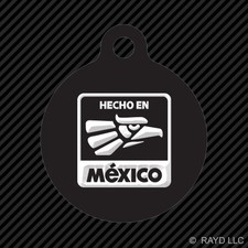 Hecho en Mexico Keychain Round with Tab engraved many colors Made in Mexico MEX