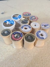 Vintage Wooden Thread Spools Coats And Clarks, J P Coats Etc. 12 pc.