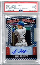 2015 Panini Prizm Jim Adduci Fresh Faces B&W Checkered Prizm RC Auto /149 PSA 9