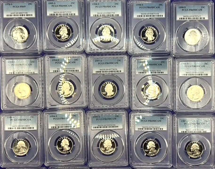 🔥 {LOT OF 20}  - PCGS Graded Washington Quarter PR69DCAM PROOF 25c Coins 🔥 - Image 3 of 4