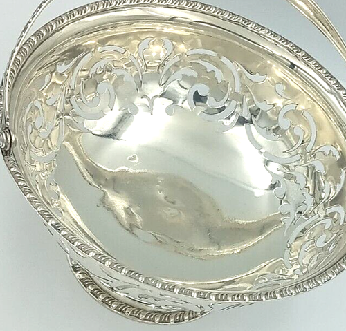 Antica ciotola cesto vintage Gorham .925 argento sterling piedini traforati A1342 - Foto 11 di 12