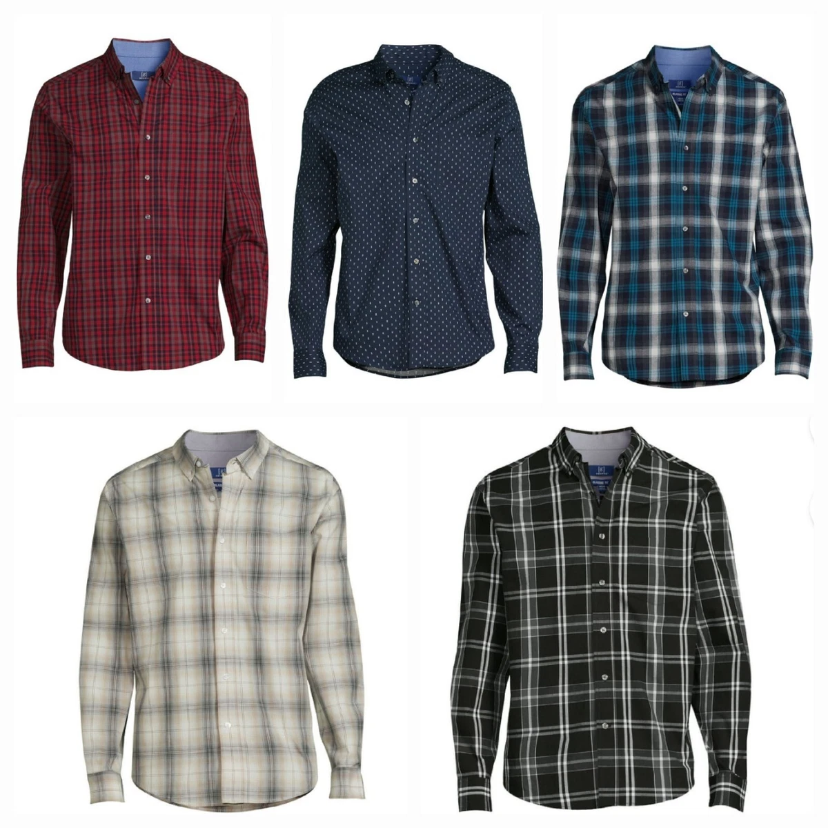 George Men s Pick Color Lightweight Button up Long Sleeve Poplin