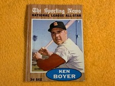 E8-20 BASEBALL CARD - KEN BOYER - ST LOUIS CARDINALS ALL-STAR - 1962 TOPPS #392