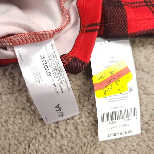 Lot of 3 Carter's Top Polo Boys Pajama Pants & Shorts Size 4 Blue Red Camo Print - Picture 7 of 10