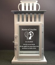 Laterne personalisierte Metall gravur  Hochzeit Wunschtext Geschenk Brautpaar