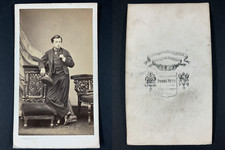 Pierre Petit, Paris, young boy with cap vintage cdv albumen print. 