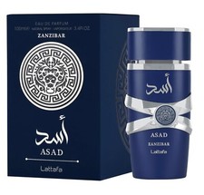 Asad Zanzibar by Lattafa for Men Eau de Parfum Spray 3.4 Oz New in Box free ship