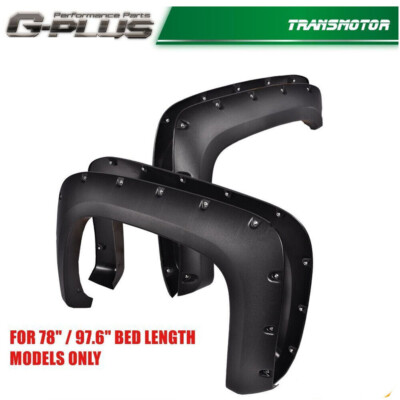 Fit For 07-14 Chevy Silverado 1500 2500/ 3500HD Pocket Rivet Wheel Fender Flares