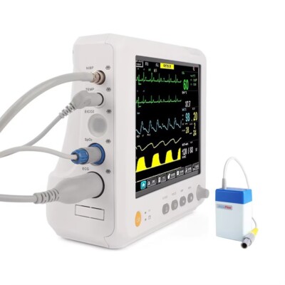 Professional 8-inch Human Patient Monitor - ECG, SPO2, NIBP, Temp with ETCO2