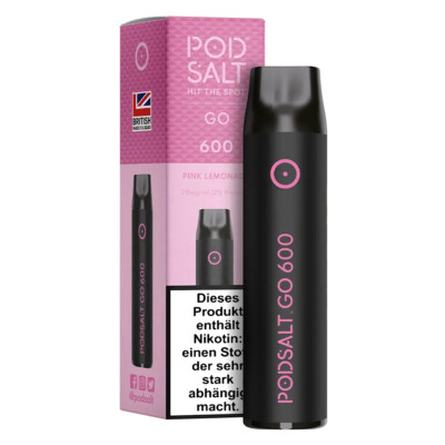 Pod Salt GO 600 E-Zigarette 20mg 600 Züge NicSalt Pink Lemonade Vape E-Shisha