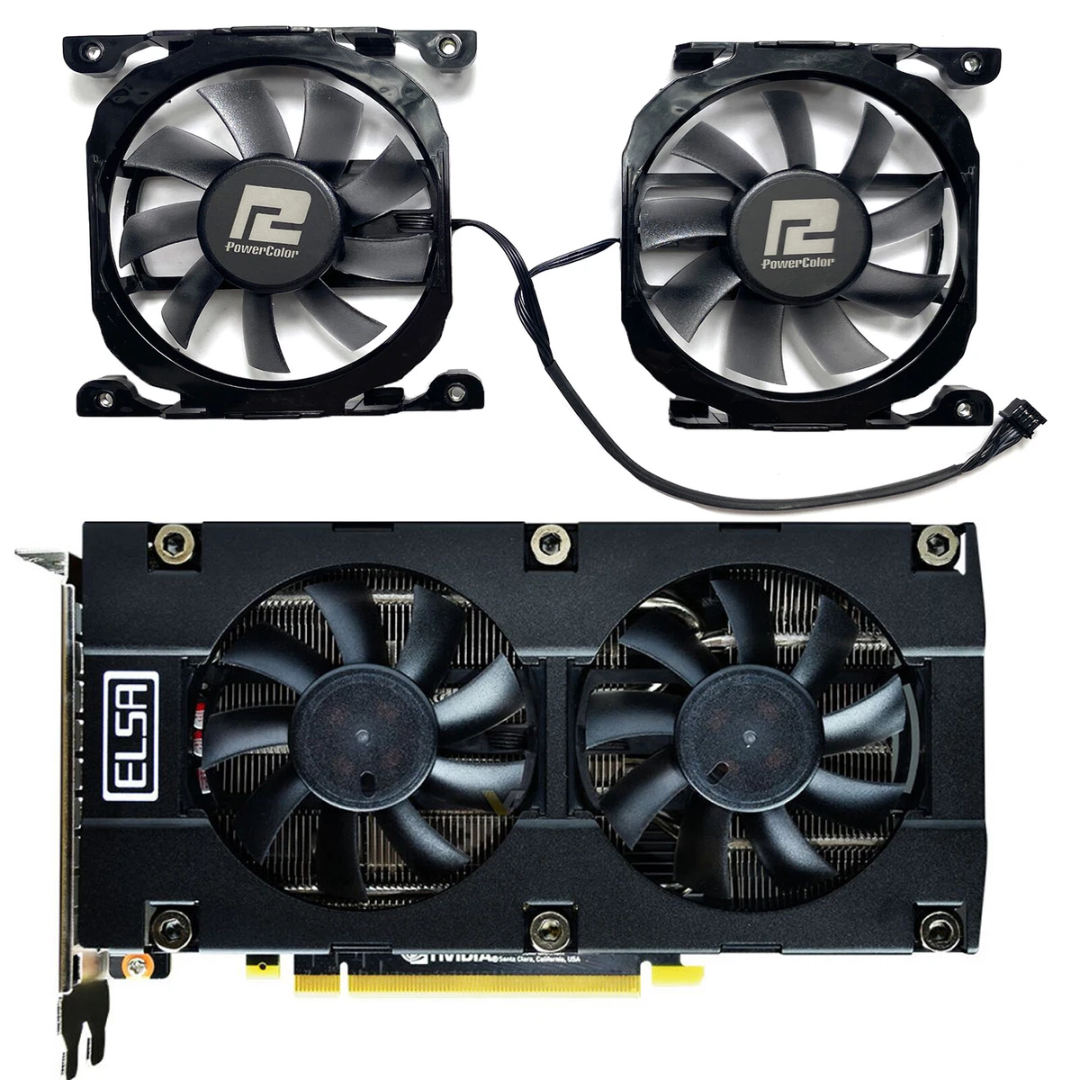 2PCS Cooling Fan Graphic Card Fan For ELSA GTX1660 1660ti RTX2060 2060S 2070 SAC
