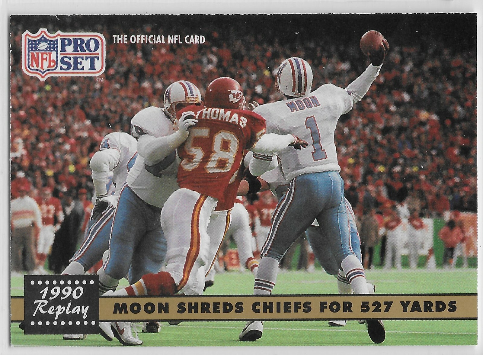 1991 Pro Set #337 Warren Moon HOF Houston Oilers Washington Derrick Thomas Chief