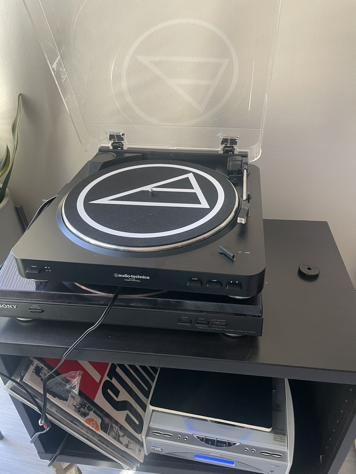 AudioTechnica ATLP60BK Automatic BeltDrive Stereo Turntable eBay
