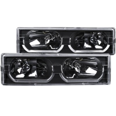 Anzo 111299 Crystal Headlights w/LED Low-Brow Blk For GM C/K1500/2500 88-98