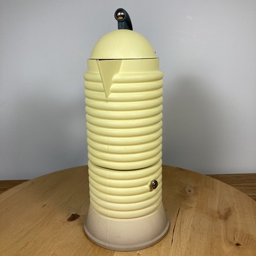 Fabricante de espresso de aluminio moka vintage muy raro amarillo Calderoni Fratelli - Imagen 4 de 13
