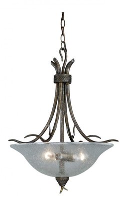 Autumn Patina And Clear Seeded Glass Chandelier/Pendant Orig $480