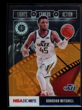 2019-20 Hoops Premium Stock #9 Donovan Mitchell Lights Camera Action Holo
