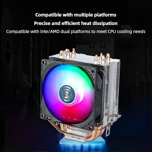 RGB CPU Cooler 4 Heat Pipe 9cm CPU Cooling Fan Hydraulic Bearings for INTEL AMD - Afbeelding 5 van 12