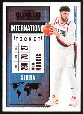 2020-21 Panini Contenders International Ticket Red Jusuf Nurkic #7 Trail Blazers