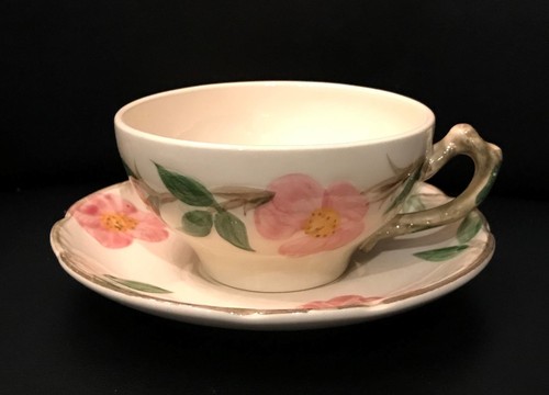 Four Franciscan Desert Rose Pattern Cup and Saucer Pairs