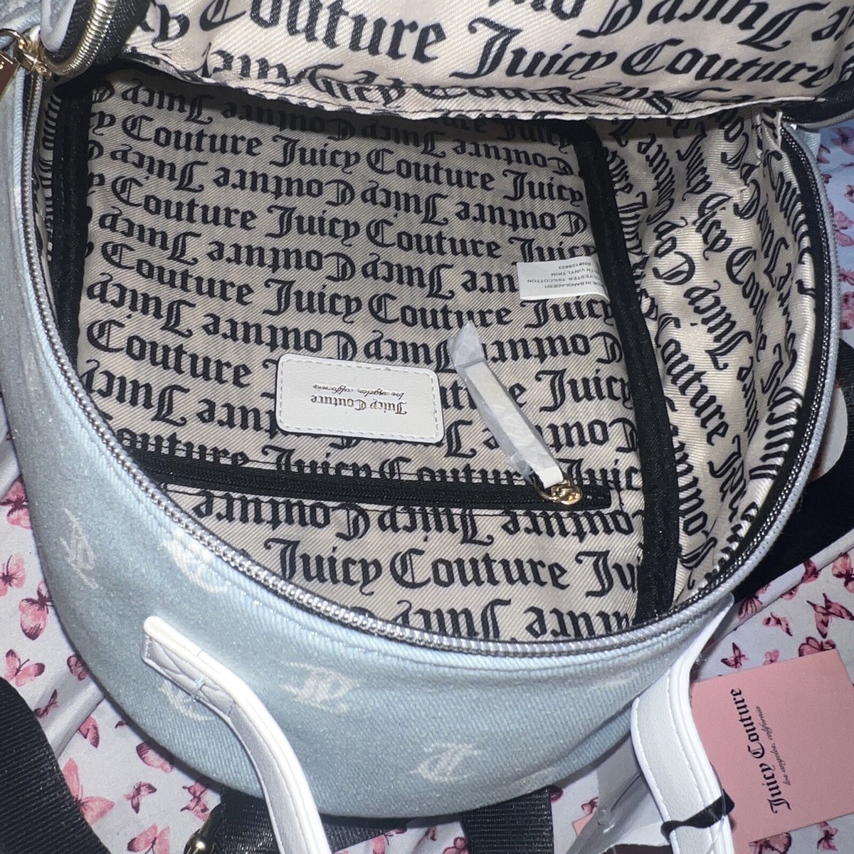 New White Blue Juicy Couture Mini Backpack Denim MSRP $99