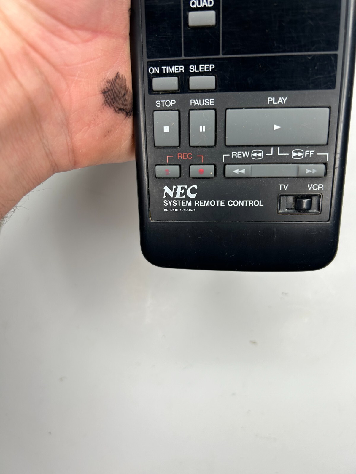 NEC RC-1051E / 79609671 VCR / TV Remote Control, Black - OEM Original ...