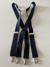 Youth Size Suspenders Black Adjustable Metal Unbranded