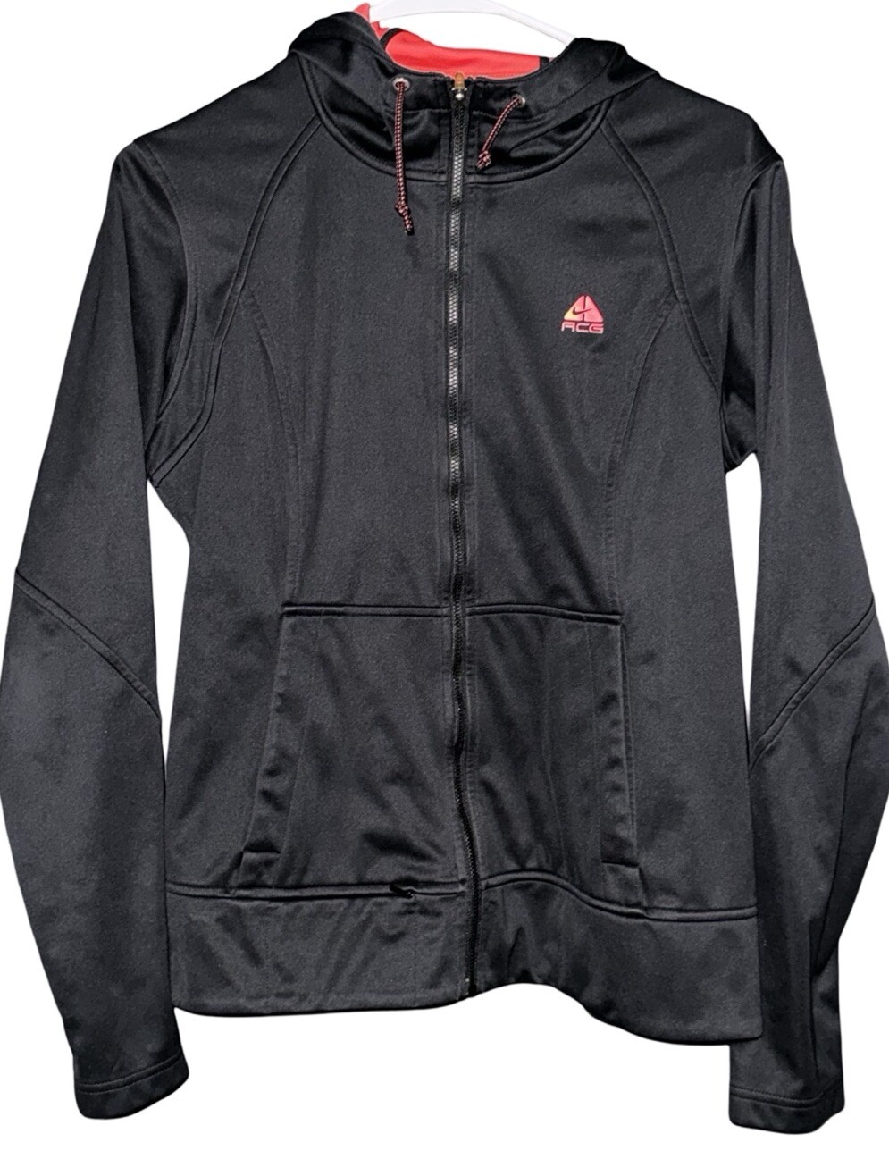 SACAI X NIKE Giacca Nike ACG full zip donna M nera rosa elasticizzata atletica vintage tasche