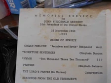 1963 PRESIDENT KENNEDY JFK MEMORIAL PROGRAM, WASH DC US NAVAL SECURITY STATION